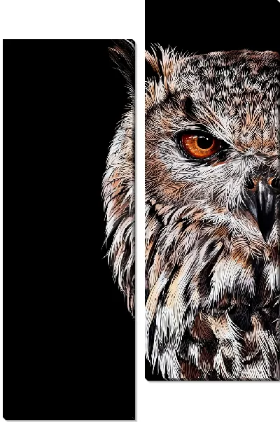 Модульная картина Сова перед охотой