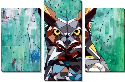 Модульная картина Сова в полигональном стиле