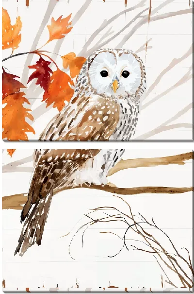 Модульная картина Сова осенью