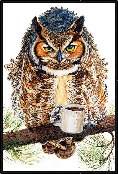 Картина Сова и кофе