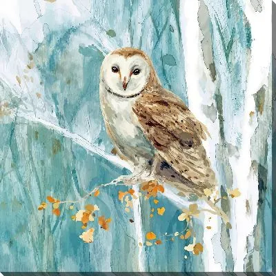 Картина маслом Сова на белой ветке