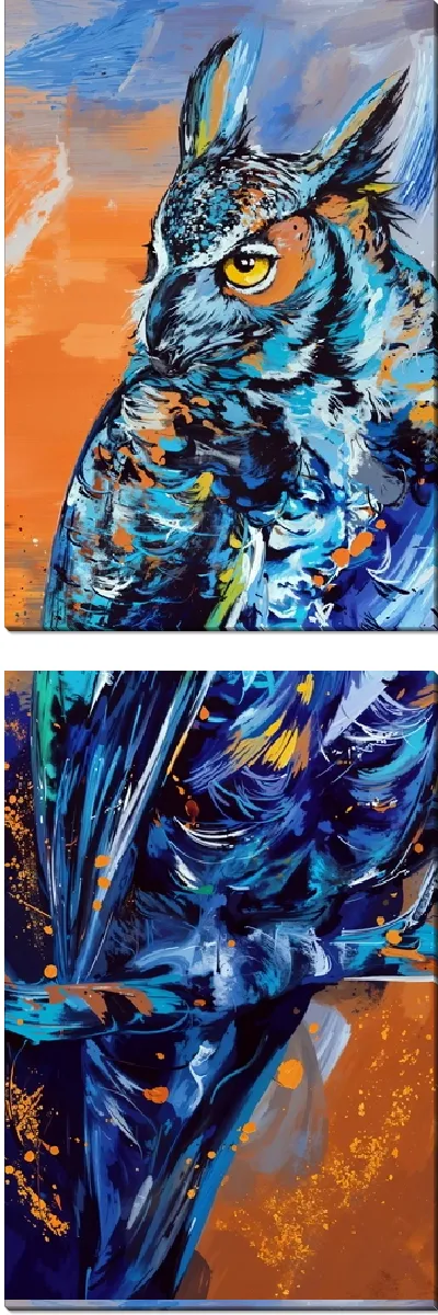 Модульная картина Филин на ветке