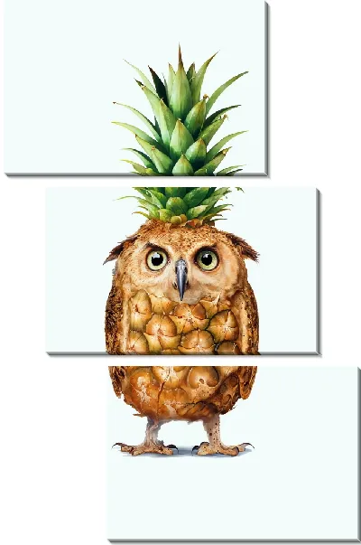 Модульная картина Совенок-ананас