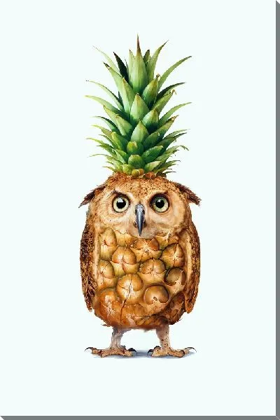 Картина маслом Совенок-ананас