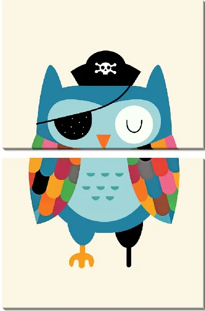 Модульная картина Совенок-пират
