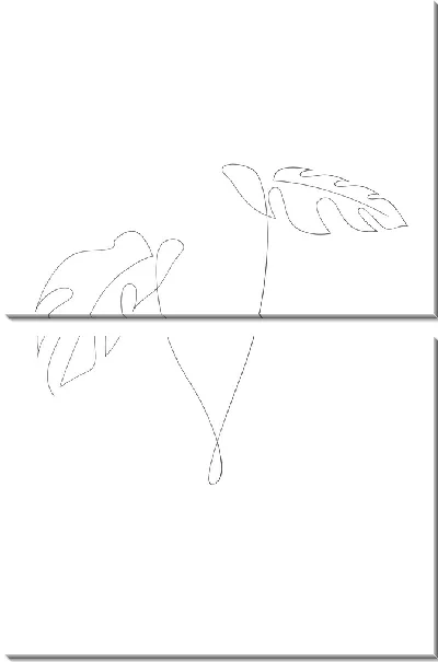 Модульная картина Монстера в стиле минимализм