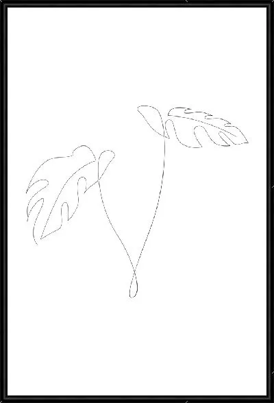 Картина Монстера в стиле минимализм