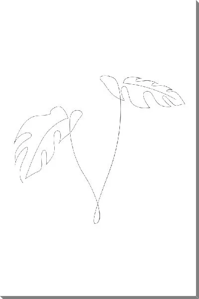 Картина маслом Монстера в стиле минимализм