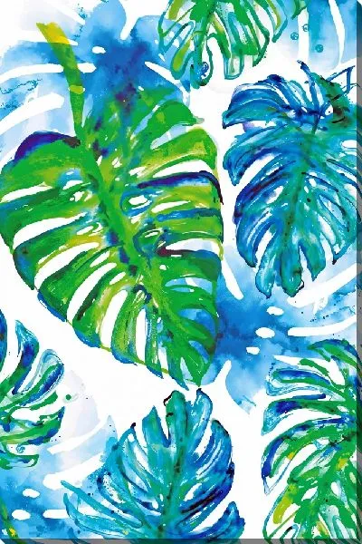 Картина маслом Композиция с пальмовыми листьями монстеры
