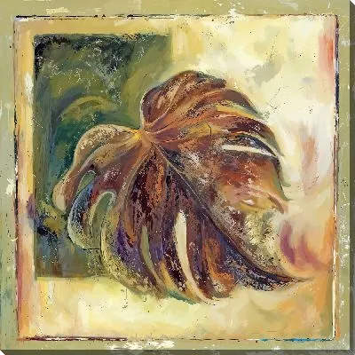 Картина маслом Винтажная композиция с монстерой №4