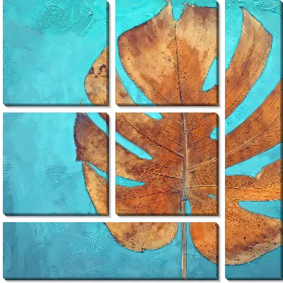 Модульная картина Винтажная композиция с монстерой №6