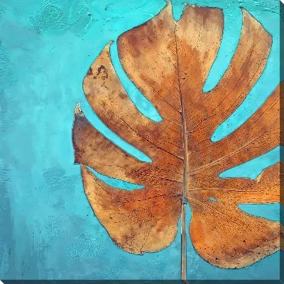 Картина маслом Винтажная композиция с монстерой №6