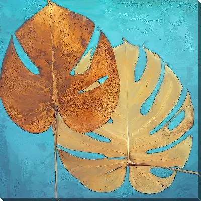 Картина маслом Винтажная композиция с монстерой №7