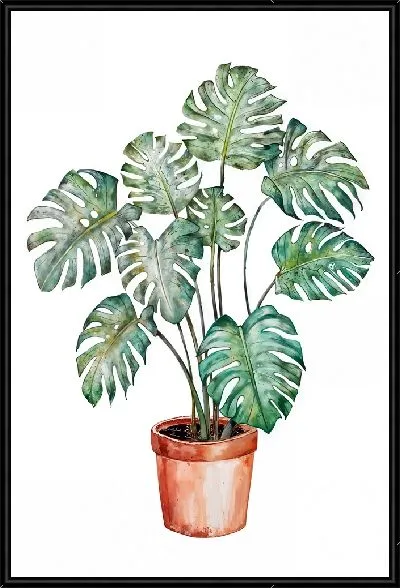 Картина Монстера в горшке