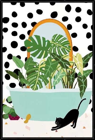 Картина Монстера в ванной