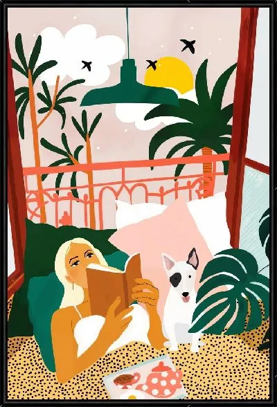 Картина Девушка читает книгу