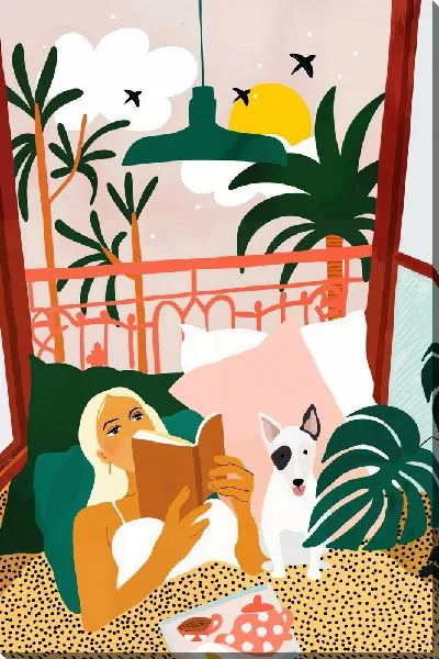 Постер Девушка читает книгу