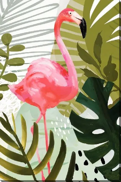Постер Монстера и фламинго