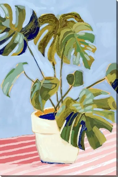 Картина маслом Натюрморт с монстерой в кашпо