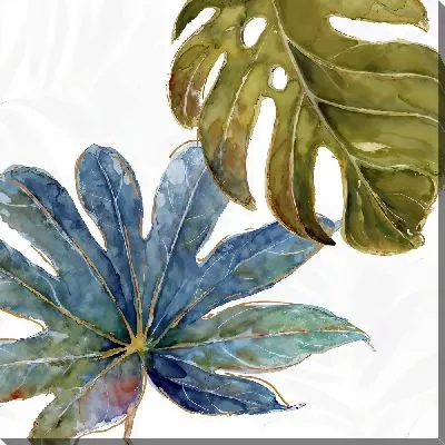 Картина маслом Два листа монстеры