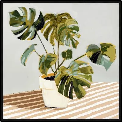 Натюрморт с монстерой на столе