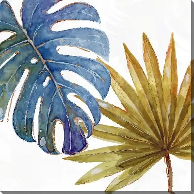 Картина маслом Монстера и пальмовый лист