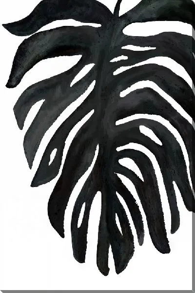 Картина маслом Черный лист монстеры №4