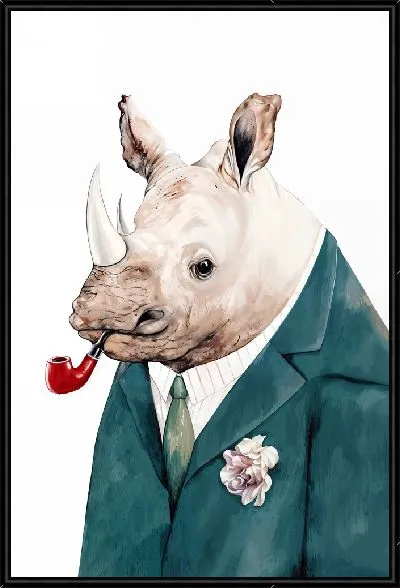 Картина Носорог в пиджаке