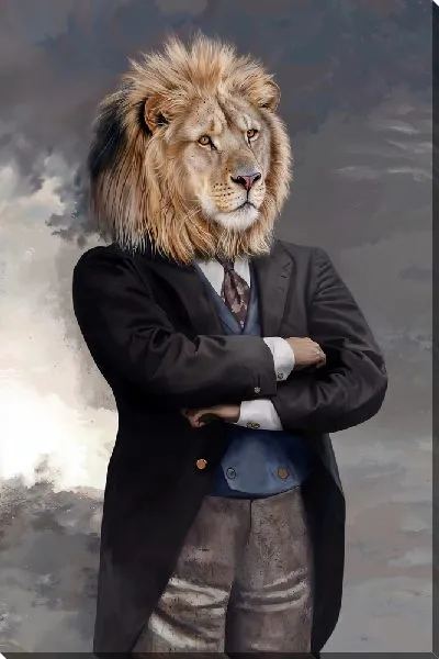 Постер Лев к классическом костюме
