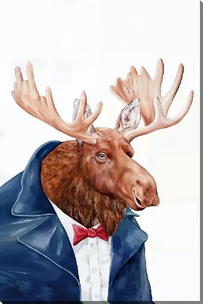 Картина маслом Лось в костюме