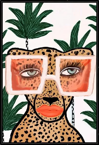 Картина Леопард в розовых очках