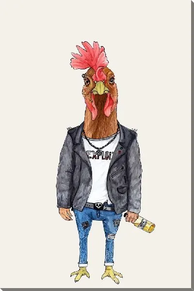 Картина маслом Петух в джинсах