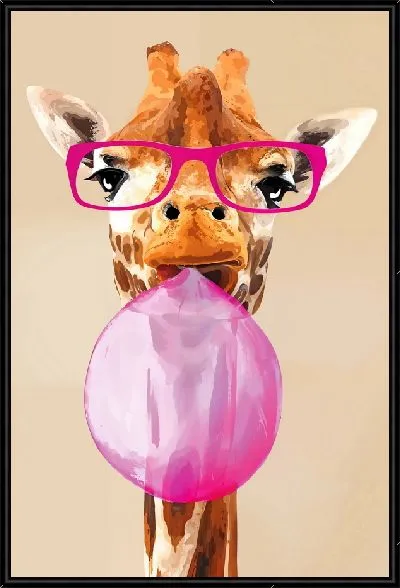Картина Жираф в очках с жвачкой