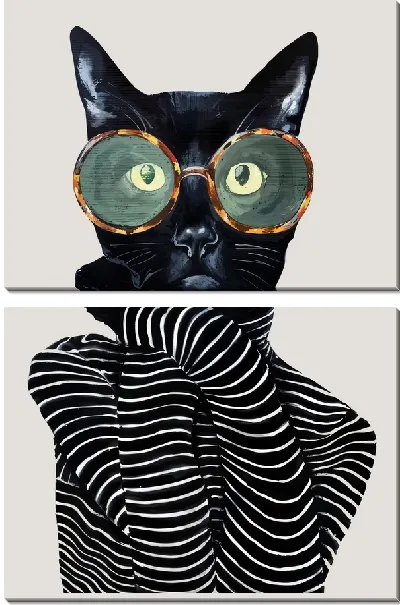 Модульная картина Пантера в очках