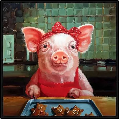 Поросенок выпекает