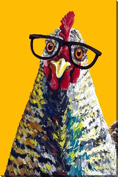 Картина маслом Курица в очках