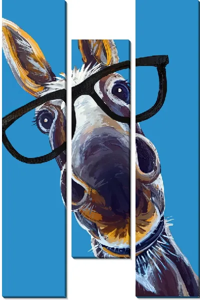 Модульная картина Ослик в очках