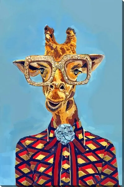 Постер Модный жираф в очках