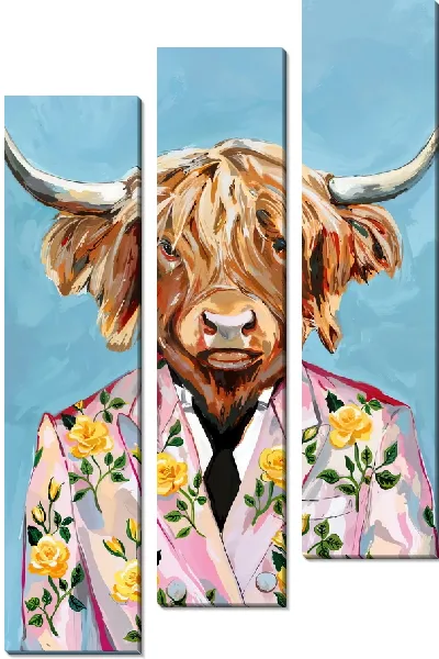 Модульная картина Бык в костюме