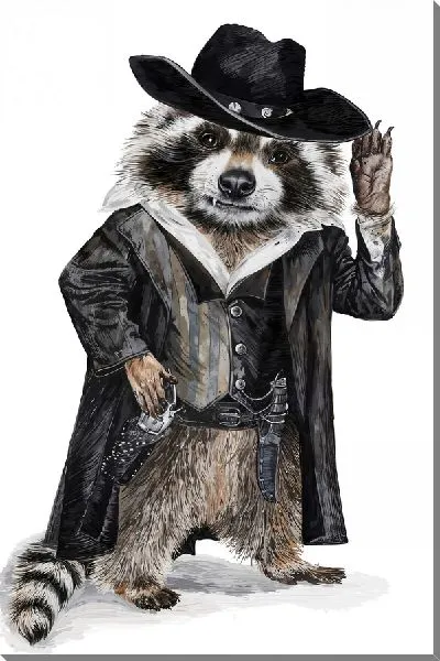 Картина маслом Ковбой енот