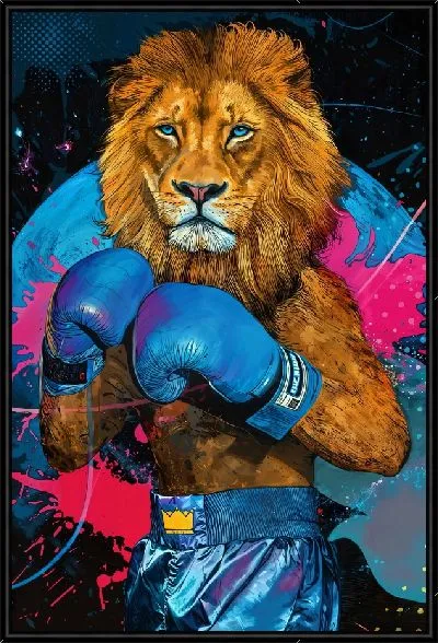 Картина Лев боксер