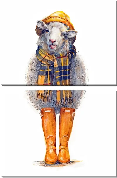 Модульная картина Овца в желтых сапогах