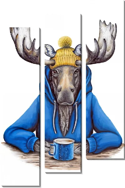 Модульная картина Чаепитие лося