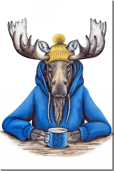 Картина маслом Чаепитие лося