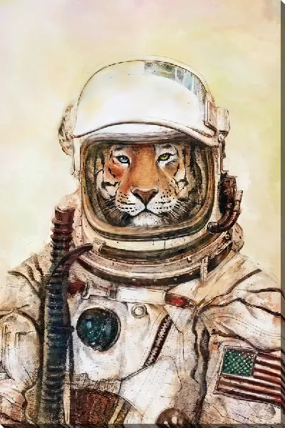 Картина маслом Тигр космонавт