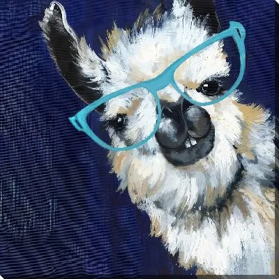 Картина маслом Альпака в голубых очках
