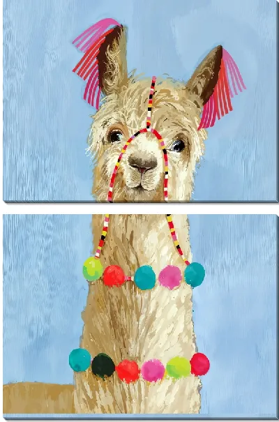 Модульная картина Альпака с бусами