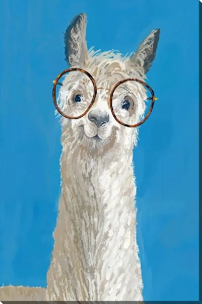 Картина маслом Альпака в круглых очках