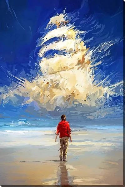 Картина маслом Парусник в облаках