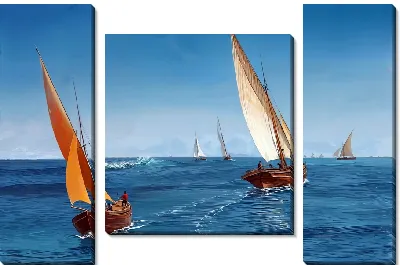 Модульная картина Лодки парусники